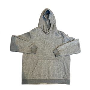 Puma Womens Large Solid Plain Gray Hoodie Sweatshirt Long Sleeves Pockets Hood